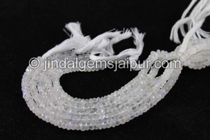 White Rainbow Far Faceted Roundelle Beads